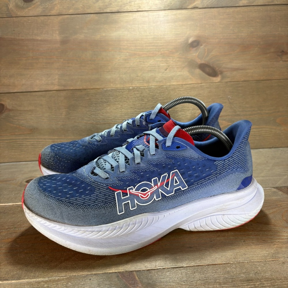 Hoka Mach 6 Womens size 8.5 shoes Blue Mesh Lace Up Running sneakers